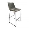 Calvi Stool In Forest Green Faux Leather