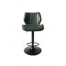 Alpha Gas-Lift Bar Stool In Forest Green Faux Leather