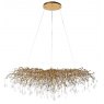 Extra Large Antique Finish Gold Branch Glass Droplet Chandelier