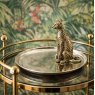 Cheetah Cake Plate in an Antique Gold Finish with Nickel