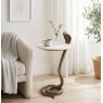 Snake Side Table with White Marble Top