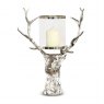 New Forest Stag Head Glass Hurricane Lantern