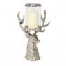 Stag Head Antler Hurricane Lantern