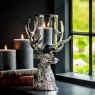 Stag Head Antler Hurricane Lantern