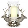 Stag Heads Glass Hurricane Lantern