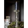 Large Twist Candlestick in Antique Silver Mercury Glass