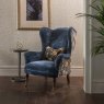 Crawford Wing Chair in Allure Textured Italian Velvet & Printed Velvet Outside Trim