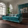 Tiffany Grand Sofa in Opium Italian Velvet & Printed Velvet Inside-Back Panel