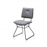 Habufa Ollie Dining Chair - Black Frame - Anthracite Grey Fabric