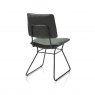 Ollie Dining Chair - Black Frame - Green Fabric