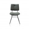 Ollie Dining Chair - Black Frame - Green Fabric
