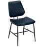 Dalton Dining Chair In Dark Blue Faux Leather