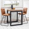 Cooper Swivel Bar Stool In Tan Faux Leather