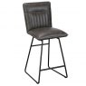 Cooper Swivel Bar Stool In Grey Faux Leather