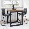 Cooper Swivel Bar Stool In Grey Faux Leather