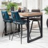 Dalton Swivel Bar Stool In Dark Blue Faux Leather