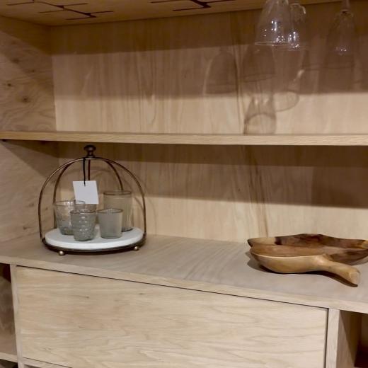 The cupboard you get to make your own. Wine, glassware, your favourite pieces… this sleek oak desig...