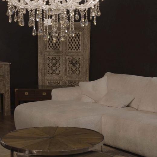 The kind of sofa you sink into and never want to leave- soft fabric, neutral tones and a chaise that'...