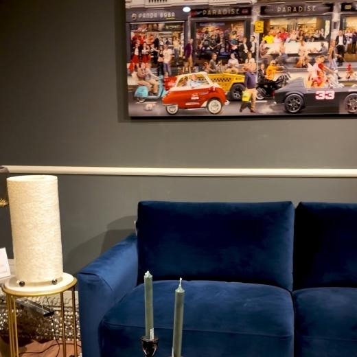 Meet Astrid. Deep navy blue and a hint of retro style. A sofa that makes a statement without trying t...