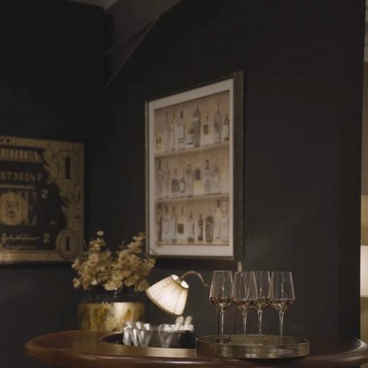 Moving in this autumn? Create a space made for hosting. Our curved leather home bar and bold decor pi...